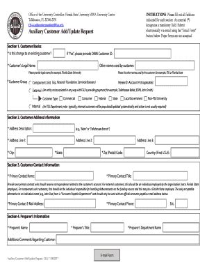 Fillable Online Controller Vpfa Fsu Internal Change Order Form Fsu