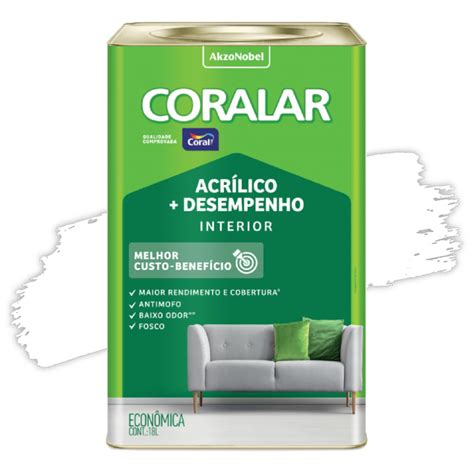 Coralar Tinta Economica Acrilico Interior 18 Litros Gelo Patria Unida