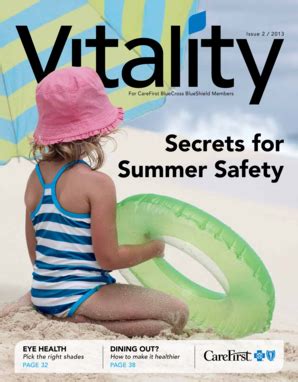 Fillable Online CareFirst BlueCross BlueShield Vitality Issue 2 2013