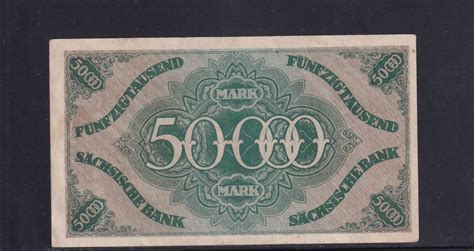 Deutsches Reich Sachsen Länderbank 50000 Mark 1923 Sächsische Bank