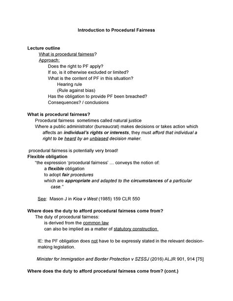 Introduction To Procedural Fairness Introduction To Procedural