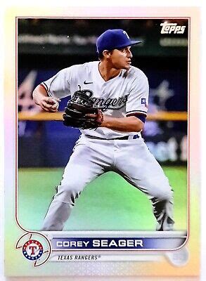 Corey Seager 2022 Topps Update Series US 200 Rainbow Foil Texas