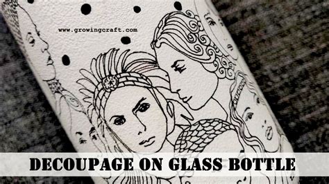 Glass Bottle Decoupage Art With Napkin I 1 Easy Decoupage Tutorial