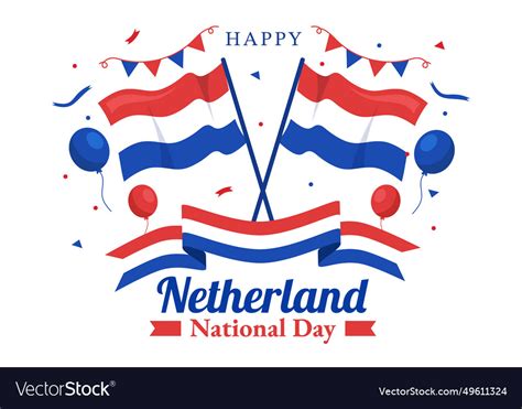 Happy netherland national day with netherlands Vector Image