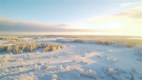 Aerial Winter Landscape Photography: Snowy Wilderness in Rural Finland ...