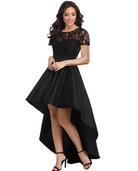 Lace High Low Cocktail Dress High Low Cocktail Dress Long Sleeve