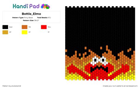 Bottle Elmo Pony Bead Pattern Kandi Pad Kandi Patterns Fuse Bead