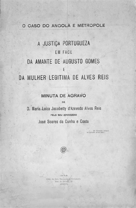 CASO DO ANGOLA E METROPOLE A JUSTIÇA PORTUGUESA EM FACE DA AMANTE DE