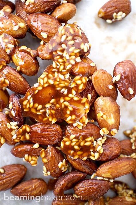 Honey Sesame Almonds Sweet And Smoky Skillet Roasted Almonds Glazed With A Coat Of Honey And