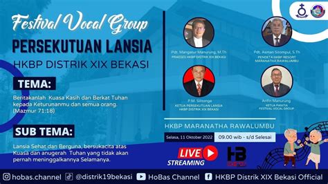 Festival Vocal Grup Lansia Se HKBP DISTRIK XIX BEKASI YouTube