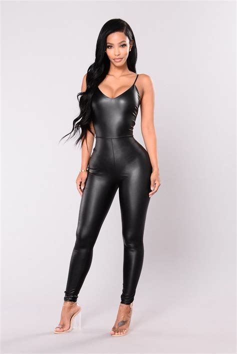 Feels So Classic Faux Leather Jumpsuit Black Leather Jumpsuit Black