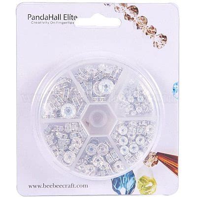 Wholesale Pandahall Elite Pcs Rondelle Brass Rhinestone Straight