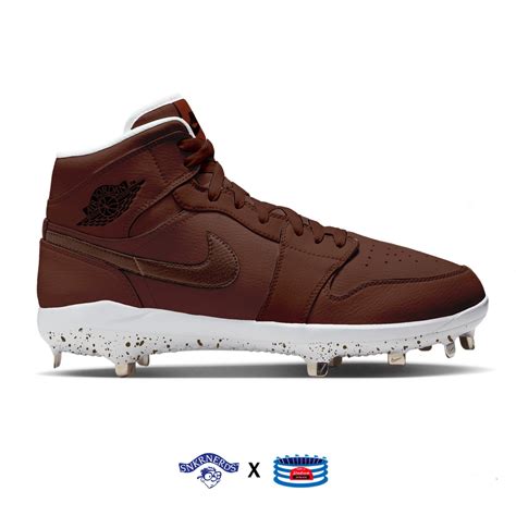 "Dark Chocolate" Jordan 1 Retro Cleats – Stadium Custom Kicks