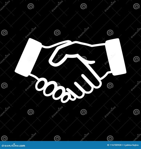 Partnership Icon Handshake On Dark Background Stock Vector