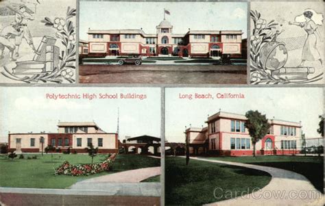 Polytechnic High School Buildings Long Beach, CA Postcard