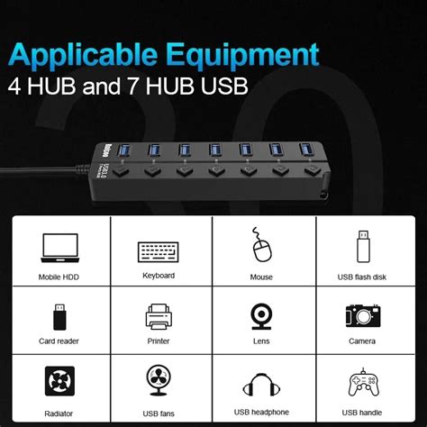 Usb Hub Usb Hub Multi Usb Splitter Hab Use Power Adapter