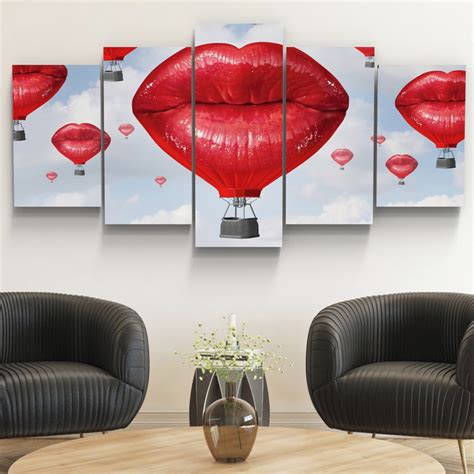 Quadro Decorativo Mosaico Baloes Boca Amor Namorados X