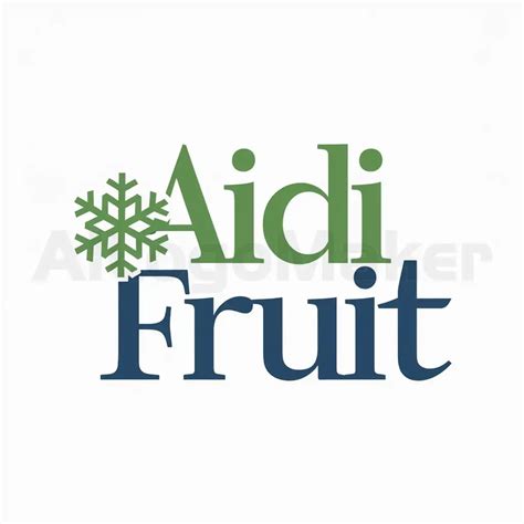 Logo Design For Aidi Fruit Green Blue Typography With Snowflake Symbol