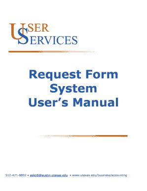 Fillable Online Utexas Request Form System User S Manual The