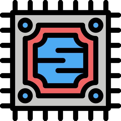 Cpu Microchip Procesador Color Plano Icono Vector Icono Banner