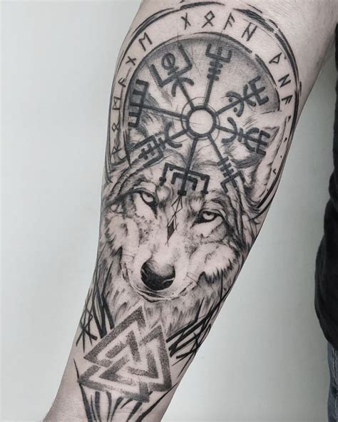 This wolf tattoo by rosajaratattoo is amazing! 🐺 How many Nordic ...