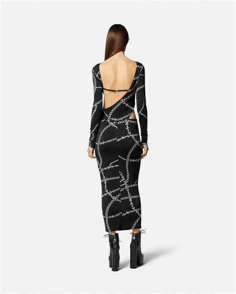 Versace Jeans Couture Necklace Cutout Midi Dress For Women Online