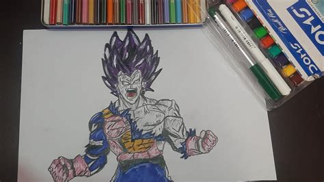 How To Draw Vegeta Ultra Ego L Step By Step L Dragonball Youtube