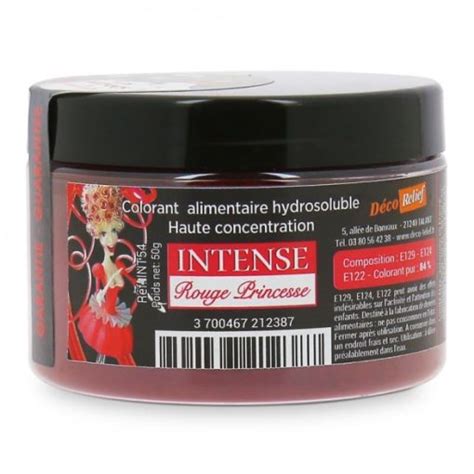 Colorant Alimentaire Hydrosoluble Intense En Poudre Rouge Princesse