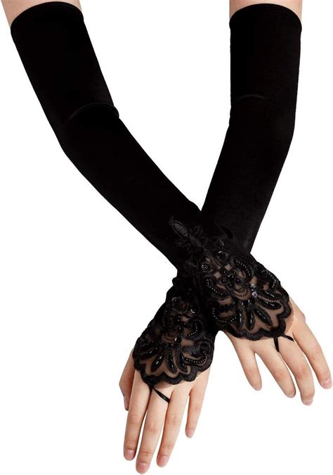 Long Satin Retro Style Gloves For Women S Dress Up Wedding Opera