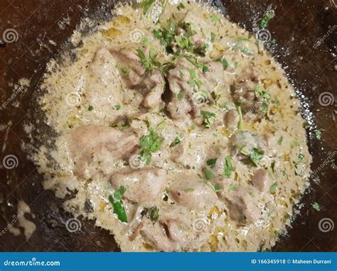 Chicken White Karahi Traditional Food Dinner Stock Photo Image Of