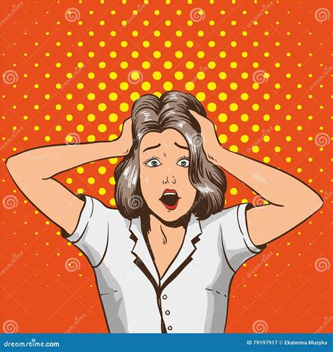 Woman In Panic Vector Illustration In Pop Art Retro Style Stock Vector