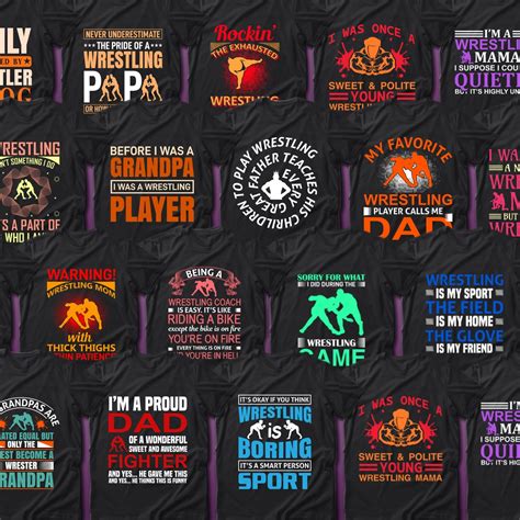 Best Selling 30 Wrestling Sport T-shirt Designs Bundle - Master Bundles