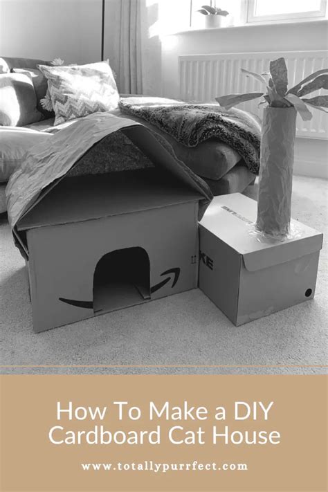 Easy Diy Cardboard Cat House Tutorial Totally Purrfect