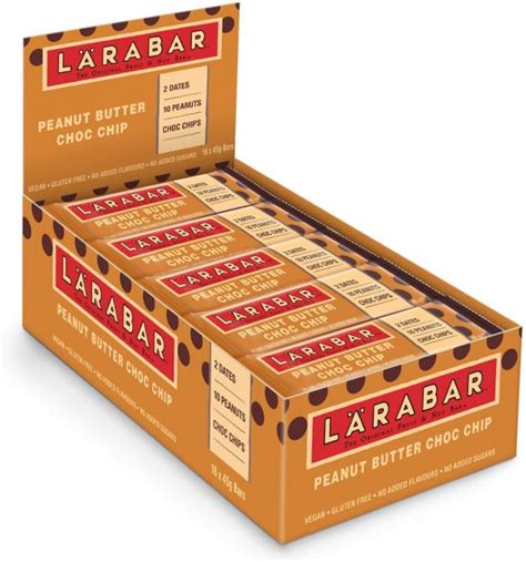 LÄRABAR Peanut Butter Chocolate Chip Fruit and Nut Bar 45g Pack of 16