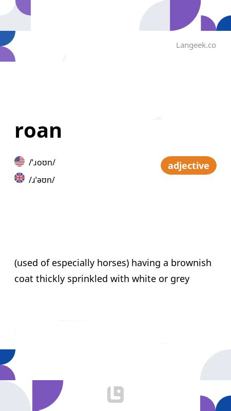 definition meaning  roan picture dictionary