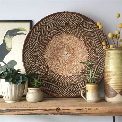 Large Vintage Handmade Ethnic African Basket Natural Wall Art 12