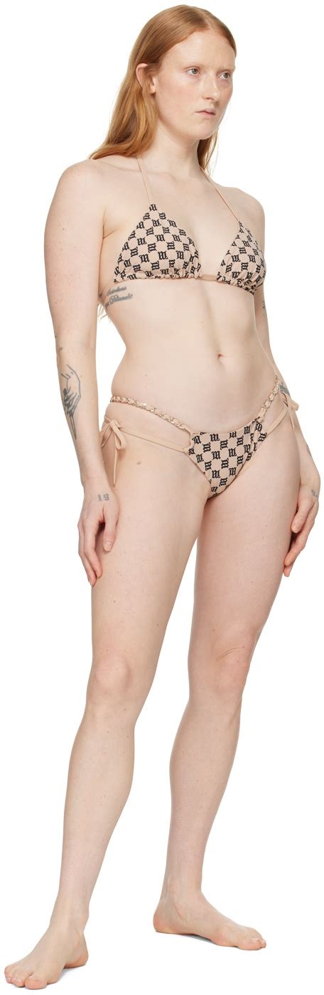 Misbhv Ssense Exclusive Beige Monogram Bikini Bottom Misbhv