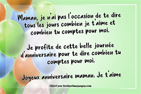 Textes anniversaire touchants pour maman mère