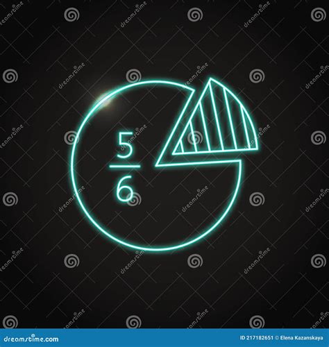 Diagramma A Torta Con Frazione Neon In Stile Linea Illustrazione Di