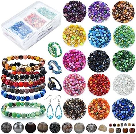 1400pcs Glass Beads For Bracelets Diy Bracelet Making Kit With 28 Colors 6mm