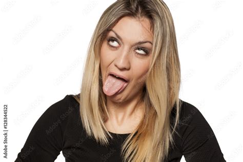 Silly Young Woman Making Funny Faces Photos Adobe Stock