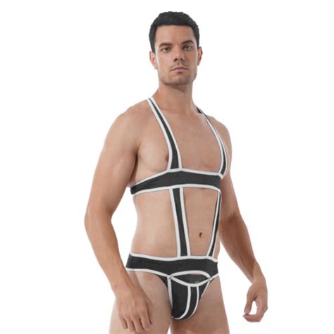 Men S One Piece Jockstrap Leotard Wrestling Singlet Bodysuit Mankini