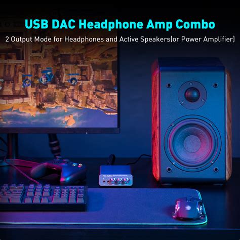 Fosi Audio Amplifier Mini Hifi Stereo Gaming Dac Usb Opt Aux Mm K