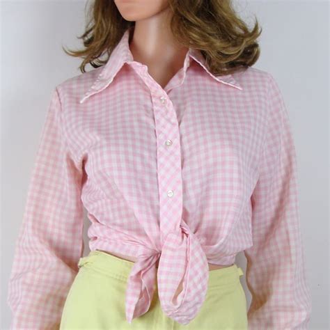 Pink Gingham Shirt Etsy