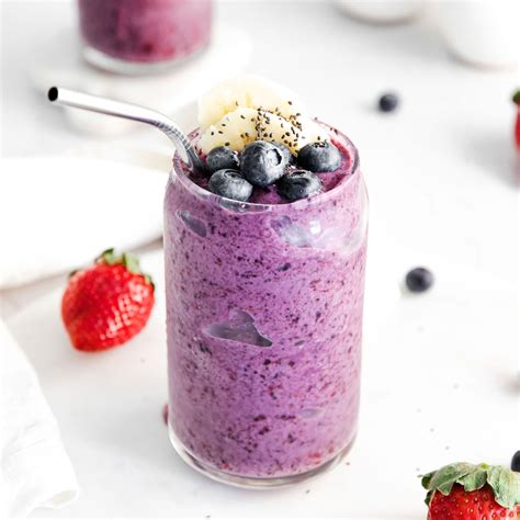 Triple Berry Smoothie 12g Protein Per Smoothie Fit Foodie Finds