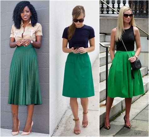 Saia Verde Pra Todo Mundo Styling Inspirations Saias Verdes Saias