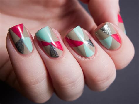 Geometric Rays - Nicole by OPI Modern Family Nail Art | Chalkboard ...