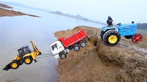 Jcb Cx Dump Truck Accident River Pulling Out Ford Tractor Tipper