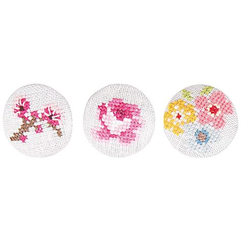 Borduurblad Borduurpakket Rico Design Buttons Bloemen