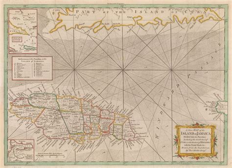 London Magazine A New Map Of The Island Of Jamaica Divided Into Its